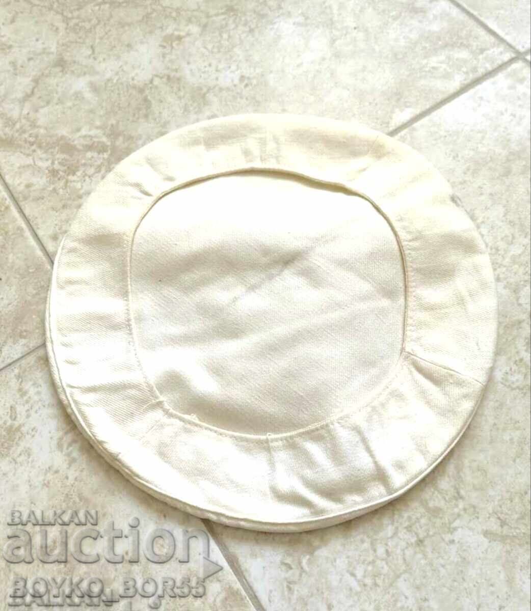 Rară Șapcă Albă pentru Chipiu de Paradă al Marinei Militare Bulgare