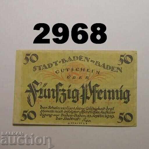 Baden-Baden 50 pfennig 1919 Germany