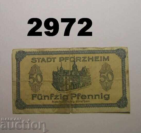 Pforzheim 50 pfennig 1917 Germany with price 2.50 BGN | € 1.28