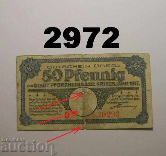 Pforzheim 50 pfennig 1917 Germany