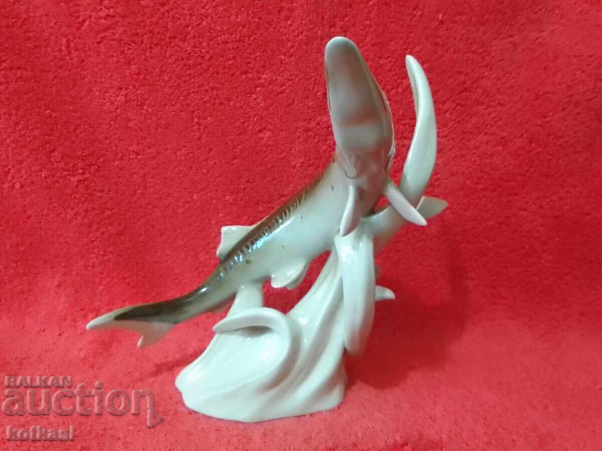 Auction  Royal Dux Czechoslovakia Sturgeon Fish Excellent Condition