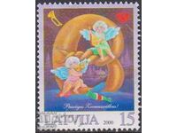 Καθαρή γραμματόσημο Χριστουγέννων 2000 από τη Λετονία