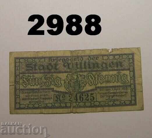 Βίλλινγκεν 50 pfennig 1918 Γερμανία με τιμή 1.00 BGN | € 0.51