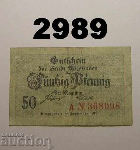 Βίζμπαντεν 50 φένιγκ 1919 Γερμανία