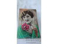 Postcard Young Girl 1928