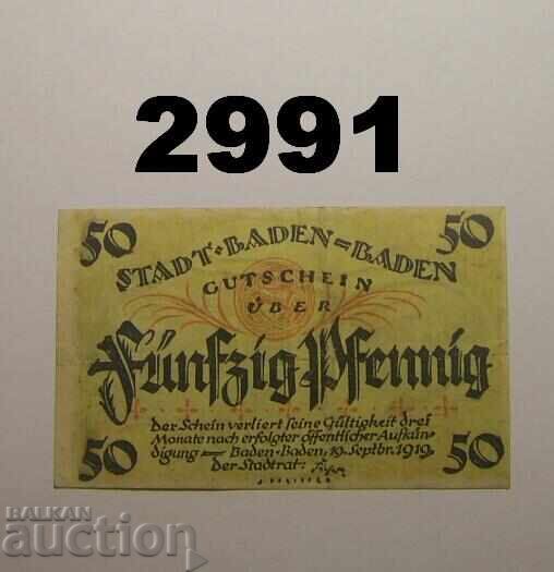 Baden-Baden 50 pfennig 1919 Германия