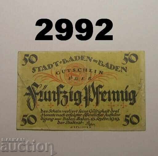 Baden-Baden 50 pfennig 1919 Germany