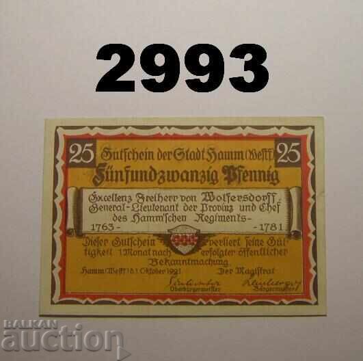 Hamm Wlf 25 pfennig 1921 Германия