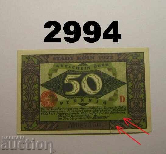 Köln 50 pfennig 1922 Germania