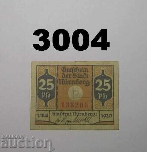 Nürnberg 25 pfennig 1920 Germania cu preț 1.50 BGN | € 0.77