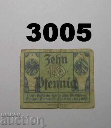 Nuremberg 10 pfennig 1920 Germany