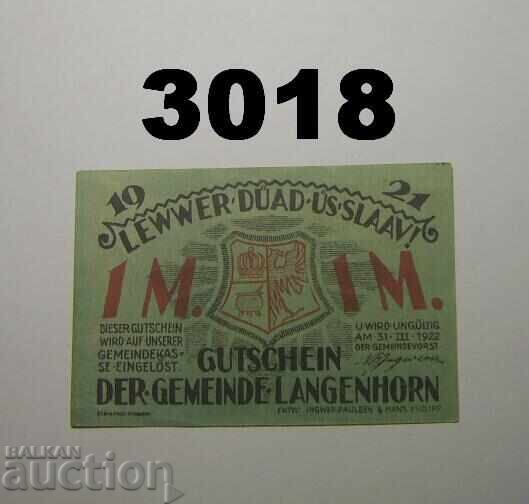 Λάνγκενχορν 1 μάρκο 1921 Γερμανία