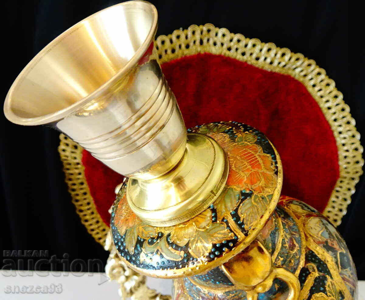 Livrarea Sfeșnic din porțelan Satsuma, aur, bronz, ștampilă