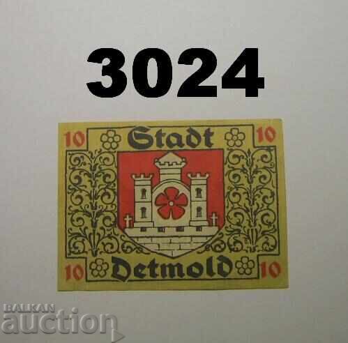 Detmold 10 pfennig 1920 Germania cu preț 1.00 BGN | € 0.51
