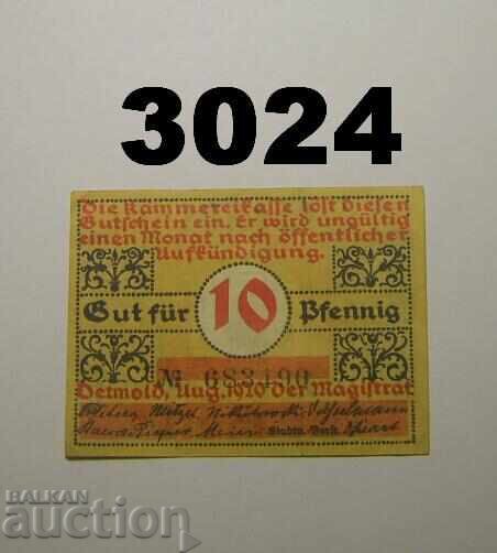 Detmold 10 pfennig 1920 Germania