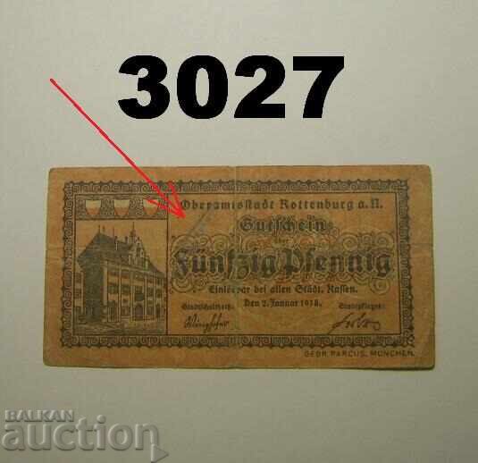 Rottenburg 50 pfennig 1921 Germania cu preț 2.00 BGN | € 1.02