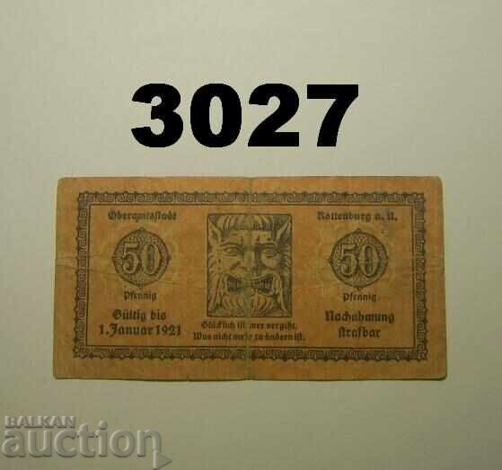 Rottenburg 50 pfennig 1921 Germania