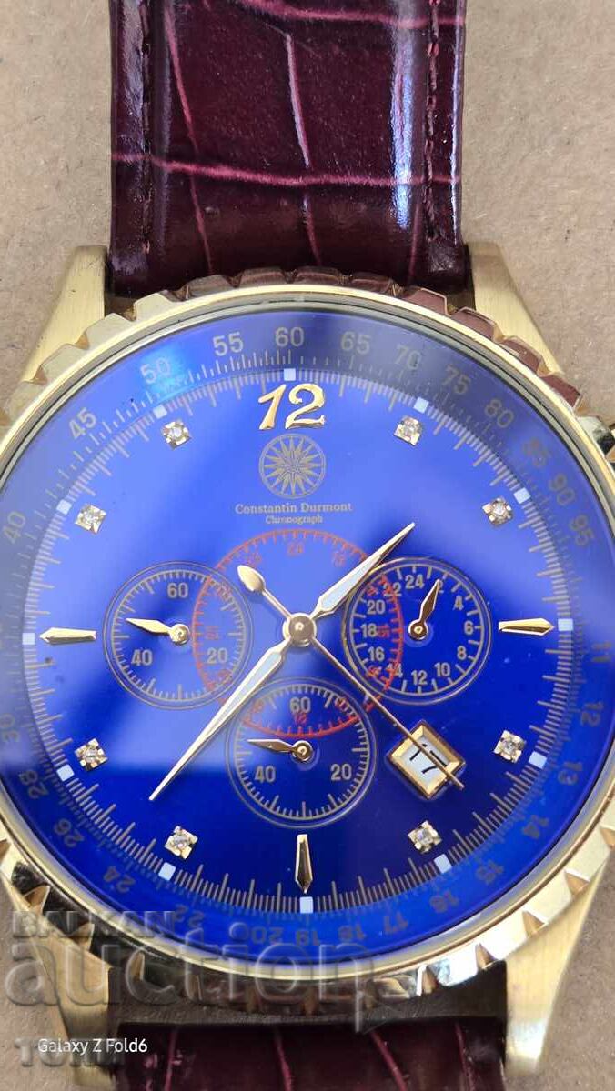 CONSTANTIN DURMONT CRONOGRAF CUARȚ RAR NU ȘTIU DACĂ RĂS cu preț 34.00 BGN | € 17.38 CONSTANTIN DURMONT CRONOGRAF CUARȚ RAR NU ȘTIU DACĂ RĂS cu preț 34.00 BGN | € 17.38