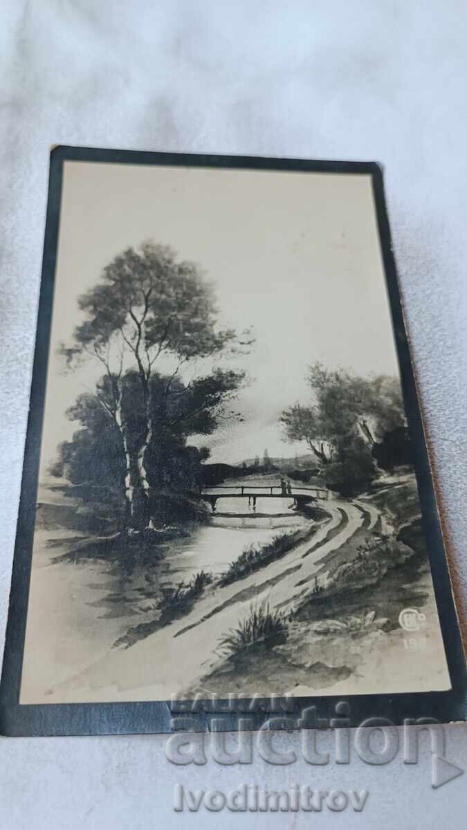 Ταχυδρομική κάρτα Γεφυράκι πάνω από μικρό ποτάμι 1927 Ταχυδρομική κάρτα Γεφυράκι πάνω από μικρό ποτάμι 1927