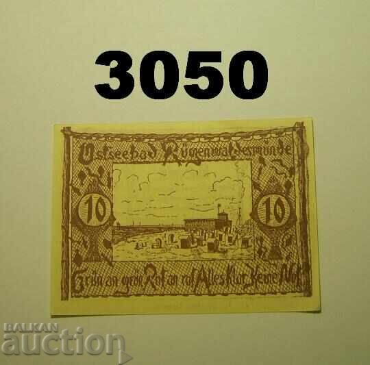 Ρύγκενβαλντερμύντε 10 πφέννιχ 1921 Γερμανία με τιμή 5.00 BGN | € 2.56 Ρύγκενβαλντερμύντε 10 πφέννιχ 1921 Γερμανία με τιμή 5.00 BGN | € 2.56