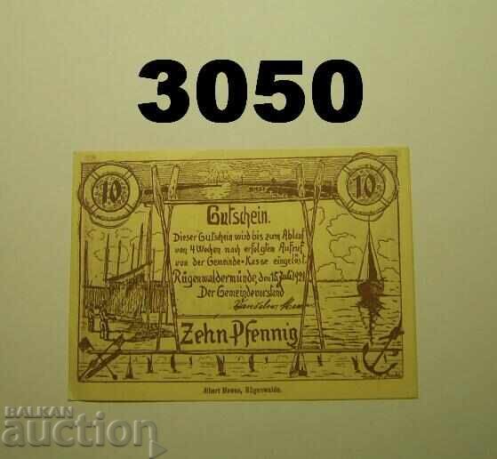 Ρύγκενβαλντερμύντε 10 πφέννιχ 1921 Γερμανία Ρύγκενβαλντερμύντε 10 πφέννιχ 1921 Γερμανία