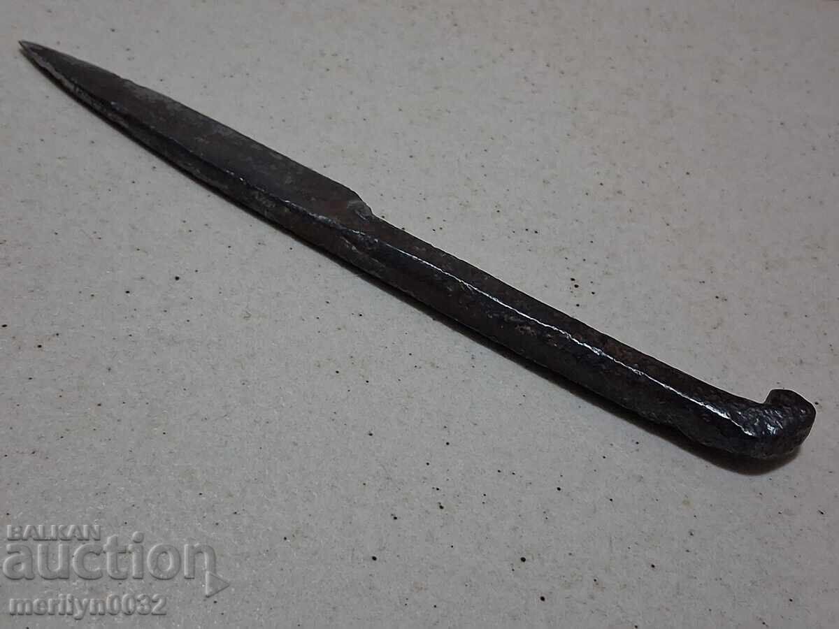 Παράδοση Star χειροποίητος σφυρήλατος μαχαίρι χωρίς λαβή, λεπίδα μινιόν βοσκού