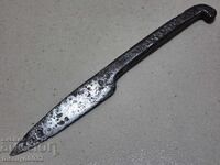 Стар ръчно кован нож без чирени миньон овчарско острие