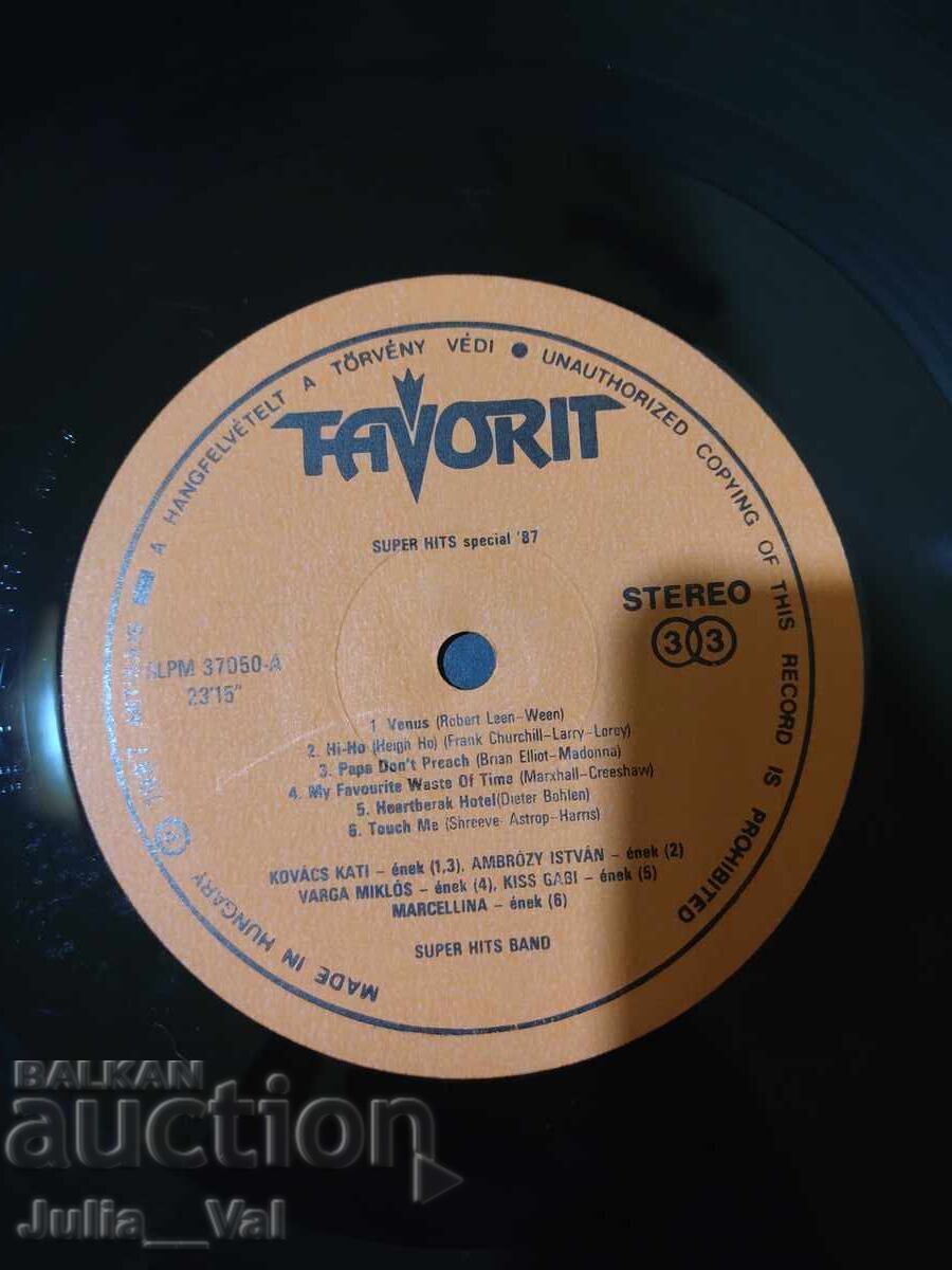 Licitație Disc de gramofon - Super HITS Special '87 Licitație Disc de gramofon - Super HITS Special '87