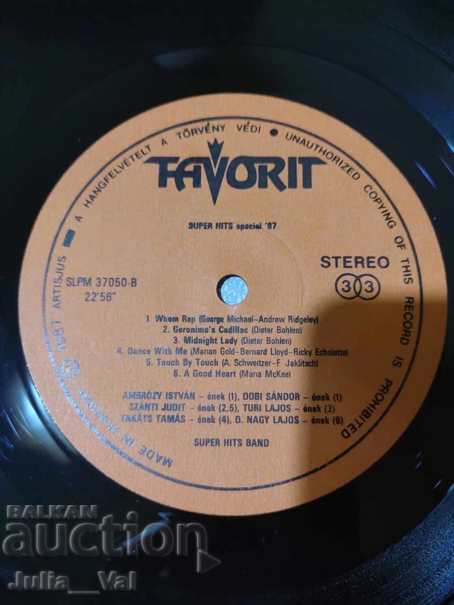 Livrarea Disc de gramofon - Super HITS Special '87 Livrarea Disc de gramofon - Super HITS Special '87