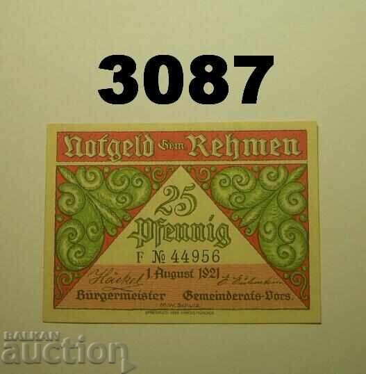 Rehmen 25 pfennig 1921 Германия Rehmen 25 pfennig 1921 Германия