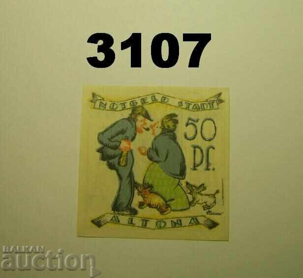Altona 50 pfennig 1921 Germany with price 2.50 BGN | € 1.28