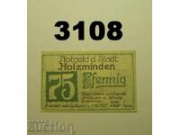 Holzminden 75 pfennig to 1922 Germany
