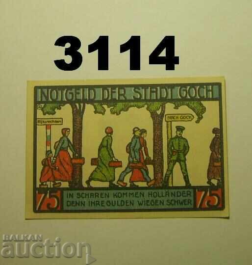 Goch 75 pfennig 1922 Германия с цена 2.00 лв. | € 1.02