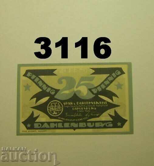 Dahlenburg 25 pfennig 1920 Германия