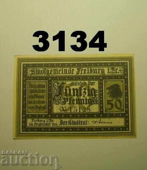 Freiburg i. B. 50 pfennig 1921 Германия Freiburg i. B. 50 pfennig 1921 Германия