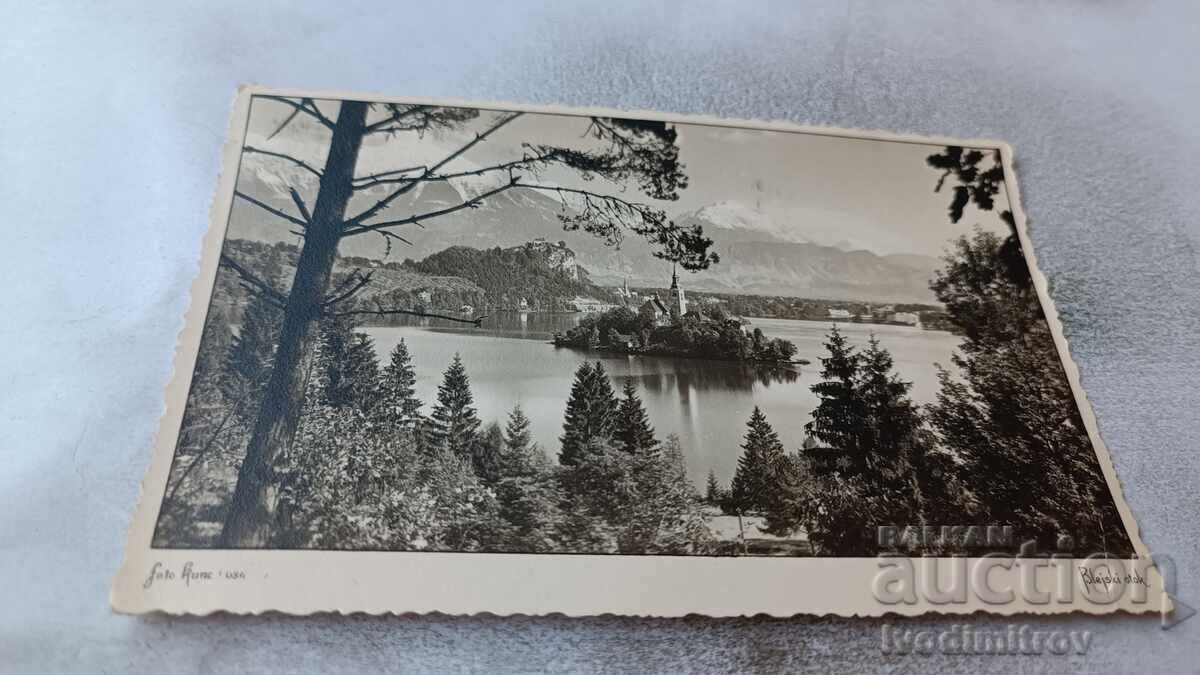 Cartolină poștală Blejski Otok 1943
