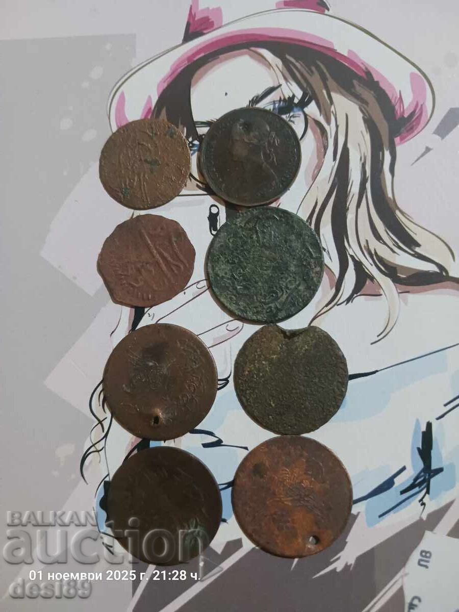 Copper coins, 8 pieces with price 3.50 BGN | € 1.79 Copper coins, 8 pieces with price 3.50 BGN | € 1.79