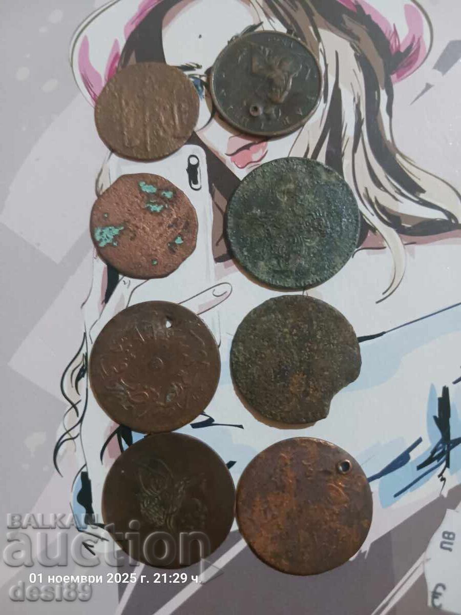 Delivery of Copper coins, 8 pieces Delivery of Copper coins, 8 pieces