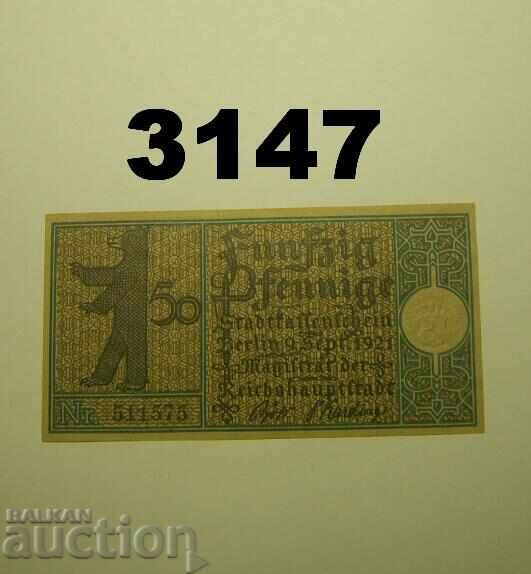 Berlin 50 pfennig 1921 Germania cu preț 1.00 BGN | € 0.51