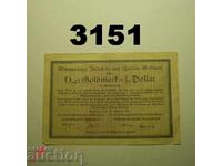 Württemberg Stuttgart 0.42 Goldmark = 1/10 Dollar Germany