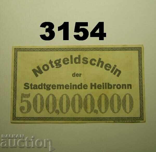 Heilbronn 500.000.000 mărci 1923 Germania cu preț 8.00 BGN | € 4.09