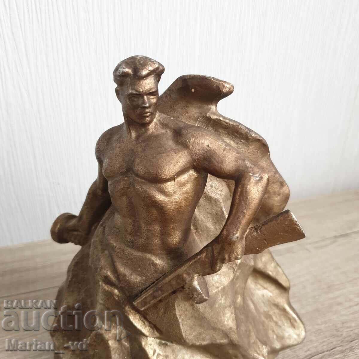 Παλαιό μπρούτζινο γλυπτό φιγούρα USSR - 5