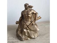 Figurină veche din bronz, sculptură, URSS