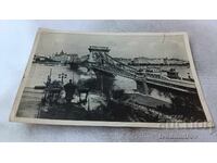 Postcard Budapest Chain Bridge 1948