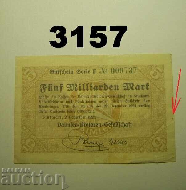 Daimler-Motoren-Gesellschaft 5 miliarde mărci 1923