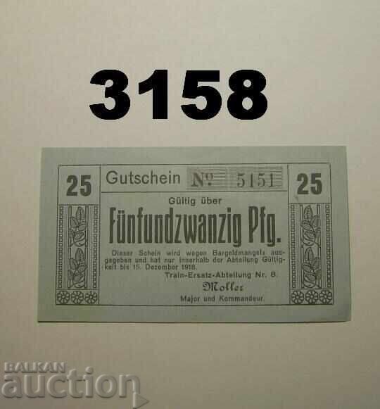 COBLENZ KOBLENZ Train-Ersatz-Abteilung 25 pfennig 1918