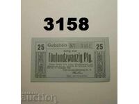 COBLENZ KOBLENZ Train Replacement Department 25 pfennig 1918