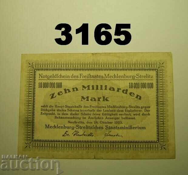 Mecklenburg-Strelitz 10.000.000.000 mark 1923 Германия