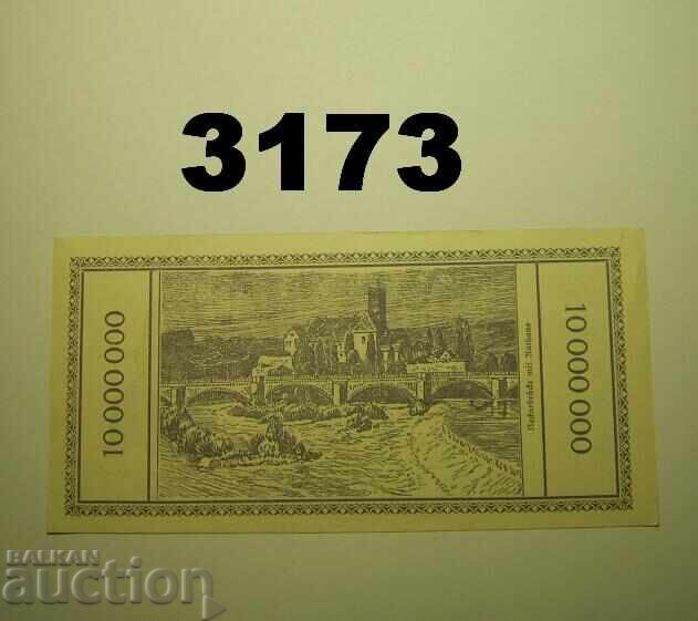 Lauffen 10 milioane mărci 1923 Germania cu preț 25.00 BGN | € 12.78