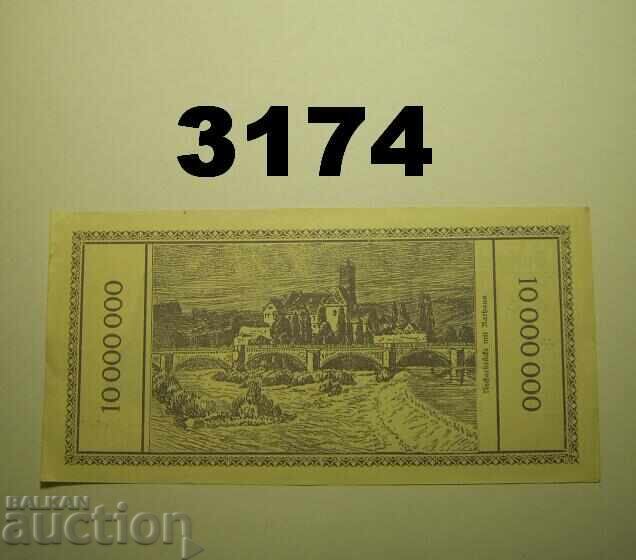 Lauffen 10 milioane mărci 1923 Germania cu preț 12.00 BGN | € 6.14